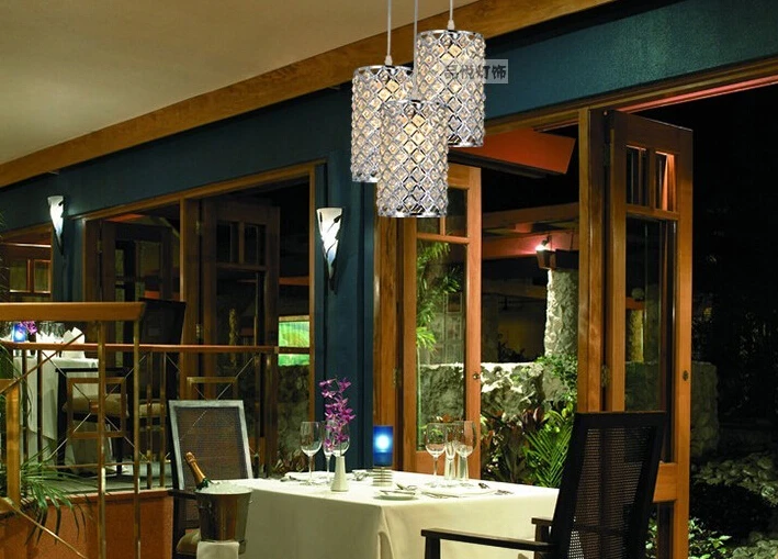 Современный хрустальный подвесной светильник для бара люстры столовой кухни