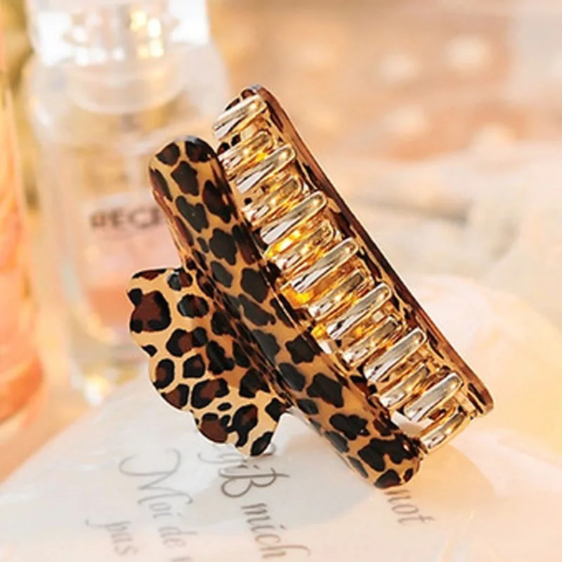 Женская заколка для волос с леопардовым принтом 4 размера| |