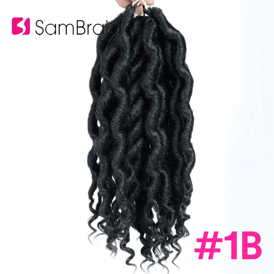 SAMBRAID Goddness Faux locs кудряшки для наращивания 12 дюймов 100 г/упак. синтетические твист волосы мягкая Блокировка косички для женщин - Цвет: # 1B