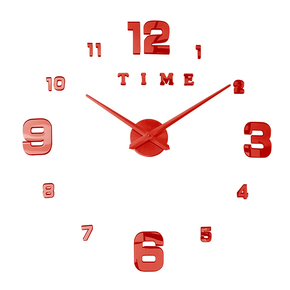 wall clock red Saat часы цифровые настенные часы Reloj Horloge Duvar Saati Klok Orologio da Parete Wandklok светящиеся 3D большие бесшумные - Цвет: wall clock red