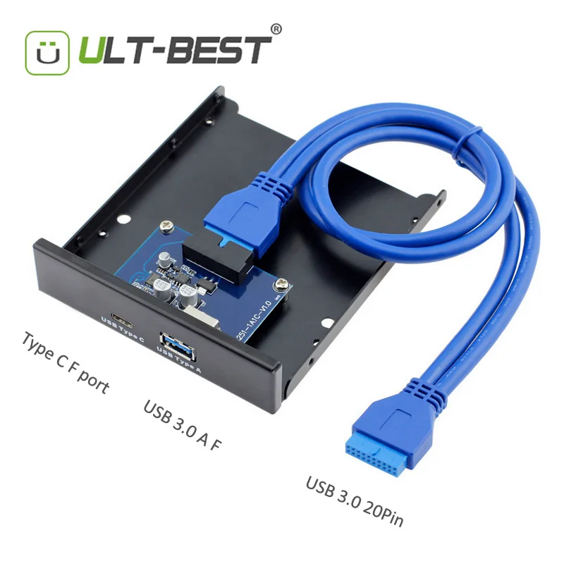 

Ult-best USB 3,0 Передняя панель DIY флоппи-накопитель USB3.0 материнская плата 20pin to Type C + USB3.0 Женский Кабель-концентратор с задней планкой
