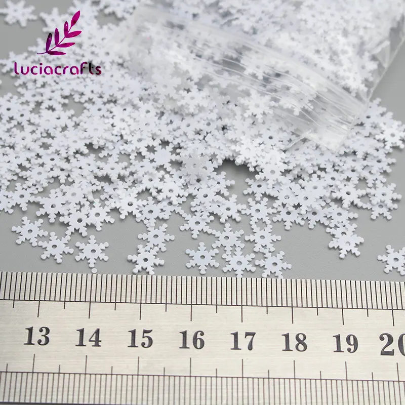 Lucia crafts 20 г/лот 8 мм прозрачный AB/белый Снежинка ПВХ блестки украшения для рождественской вечеринки DIY аксессуары ручной работы D0106