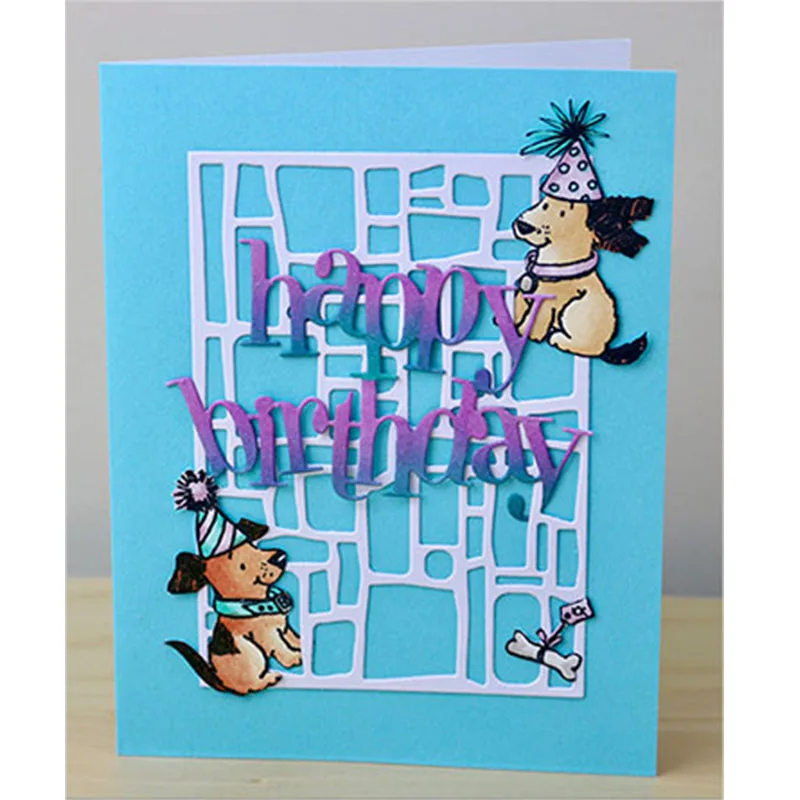 Счастливого дня рождения Английские слова металлические ножницы для творчества с бумагой, скрапбукинга, тиснения и создания декоративных изделий. Новинка 2018 года.