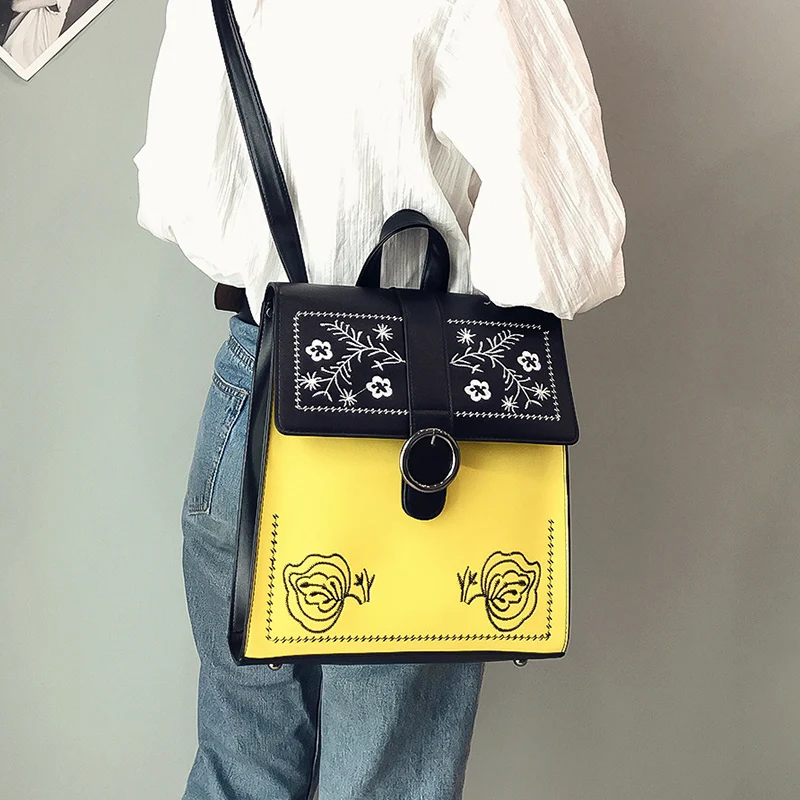 Модный женский рюкзак высокого качества два комплекта вышитые рюкзаки из