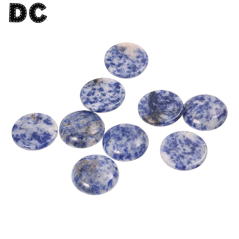 SAUVOO 20 шт./лот натуральный камень плоский синий купол Кабошон бусины 6/8/10/12/14/16/18/20
