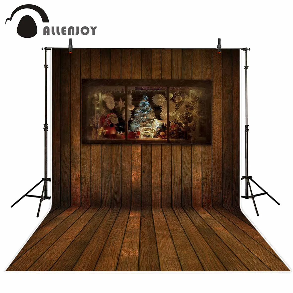 Allenjoy фоны для фотосъемки Рождественский фон деревянное окно Рождественская елка