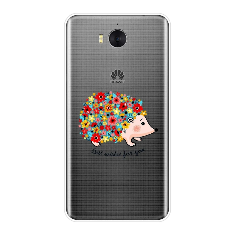 Kawaii Ежик чехол для телефона huawei Y3 Y5 Y6 Y7 2017 II Pro Мягкая силиконовая задняя крышка Prime