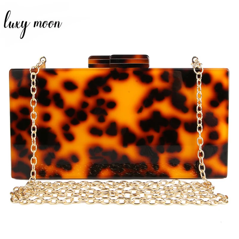 Сумка-клатч женская акриловая с леопардовым принтом в винтажном стиле ZD1144 |