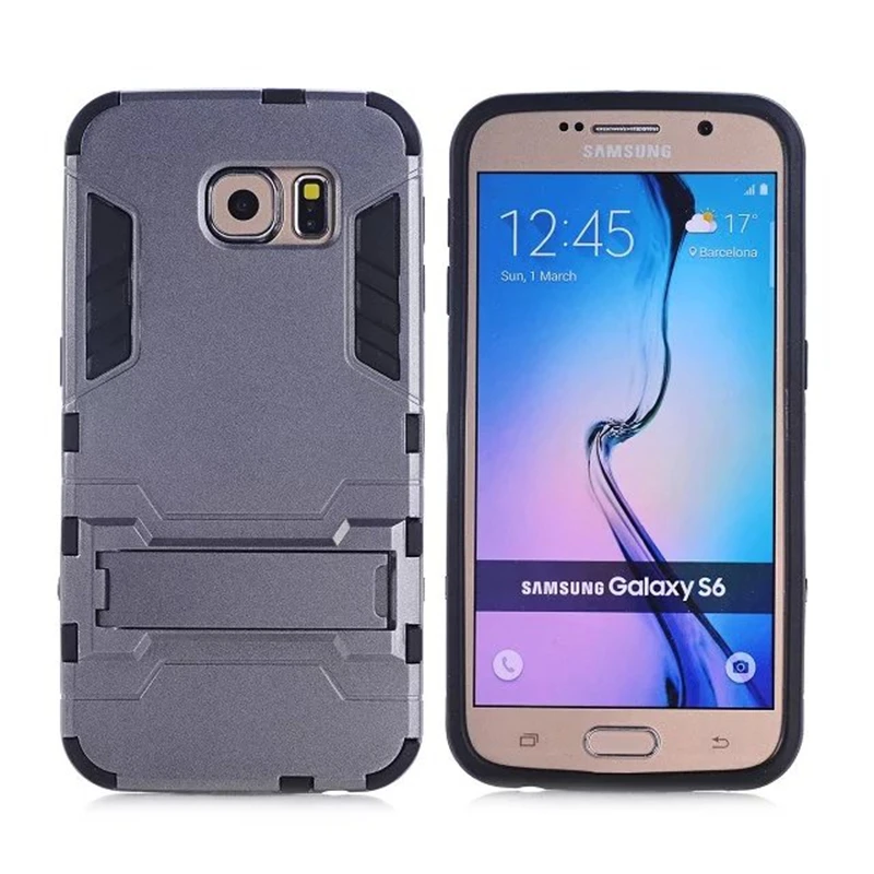 For Samsung Galaxy S6 edge Plus S6edge Hard Silm Hybrid Duty Armor Shield Case TPU + PC Back Cover Protective With Stand etui |