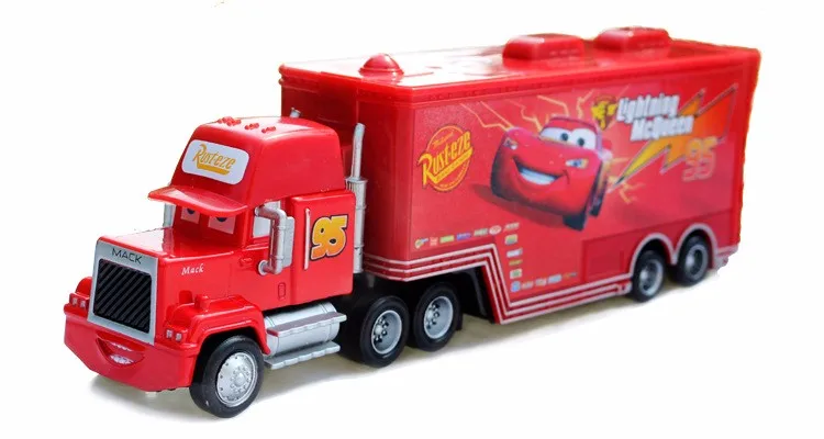 Disney «Тачки» № 95 Mack грузовик+, без рамки, с изображением маленькой машины Lightning McQueen Металл игрушечных автомобилей для детей 1:55 Свободные Фирменная новинка на
