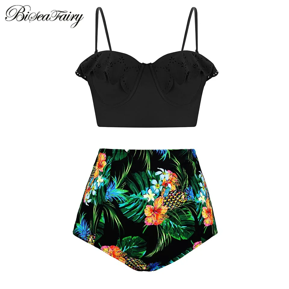 BISEAFAIRY купальник с высокой талией новинка 2019 бикини Женские Купальники больших