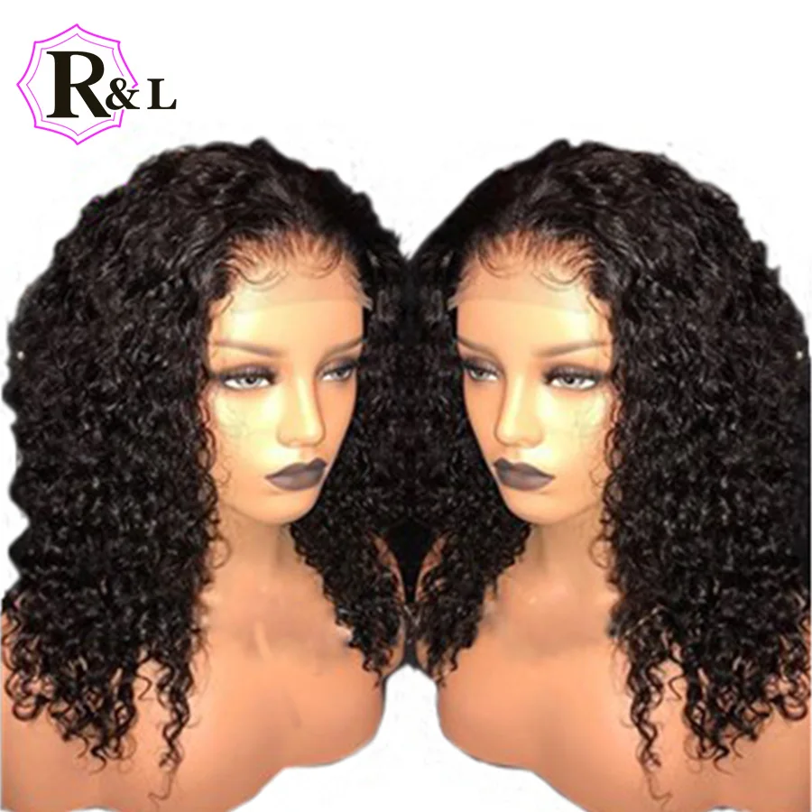 RULINDA кудрявый 250% Denisty 13X4 человеческие волосы парики предварительно сорвал