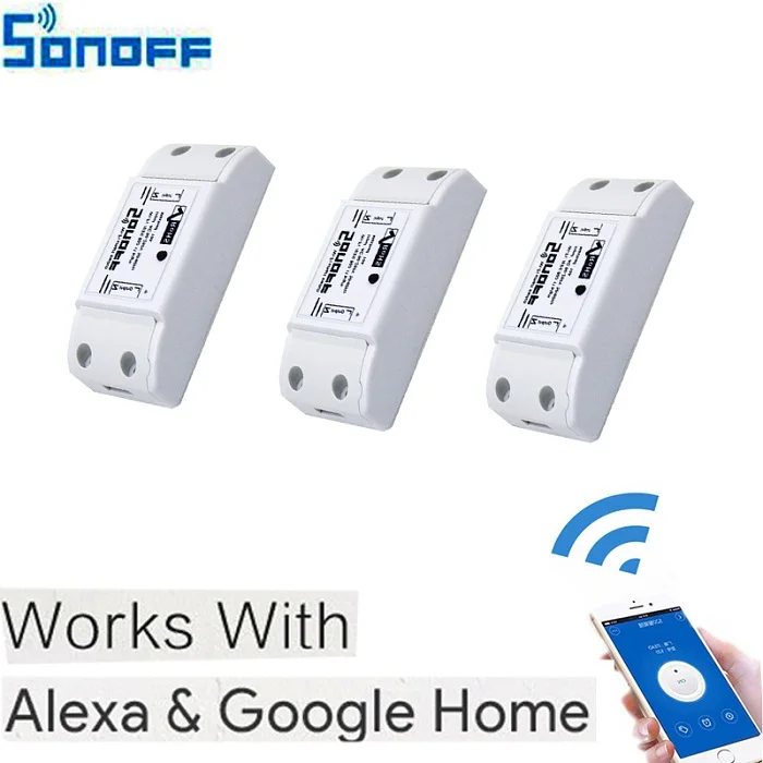 3 шт. sonoff Модуль Автоматизации умного дома Wifi переключатель универсальный таймер беспроводной переключатель пульт дистанционного управления через IOS Android 10A/2200W - Комплект: 3pcssonoff