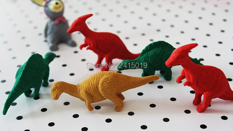 Бесплатная доставка 12 шт. большие дешевые ластики динозавра игрушки стаканчики