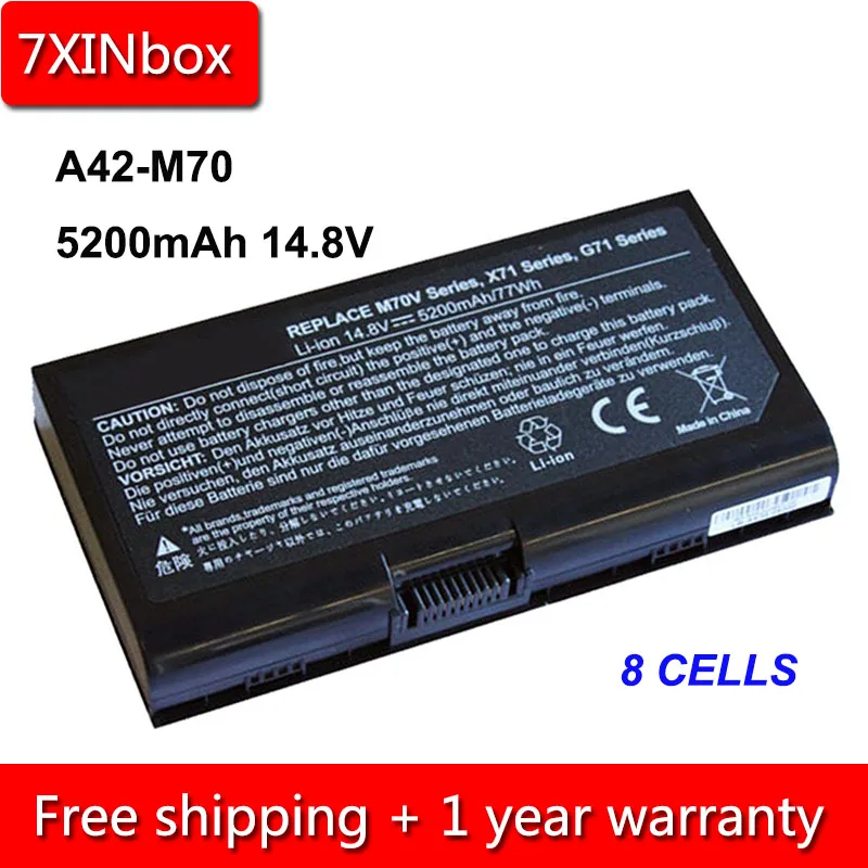 7XINbox 8cell 5200 мАч 14 8 в Аккумулятор для ноутбука Asus M70 M70SA M70V M70VM G71 G71V G71G G71GX G71VG N70SV N90SV X71