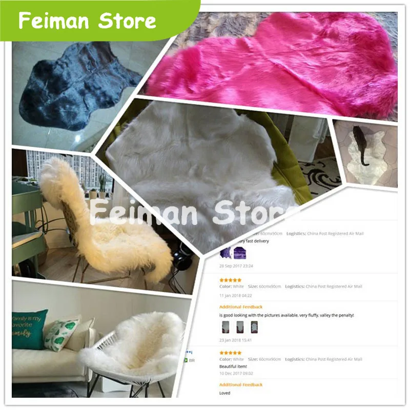 Мех из искусственной овчины ворсистый ковер для гостиной спальни коврик кожи мех