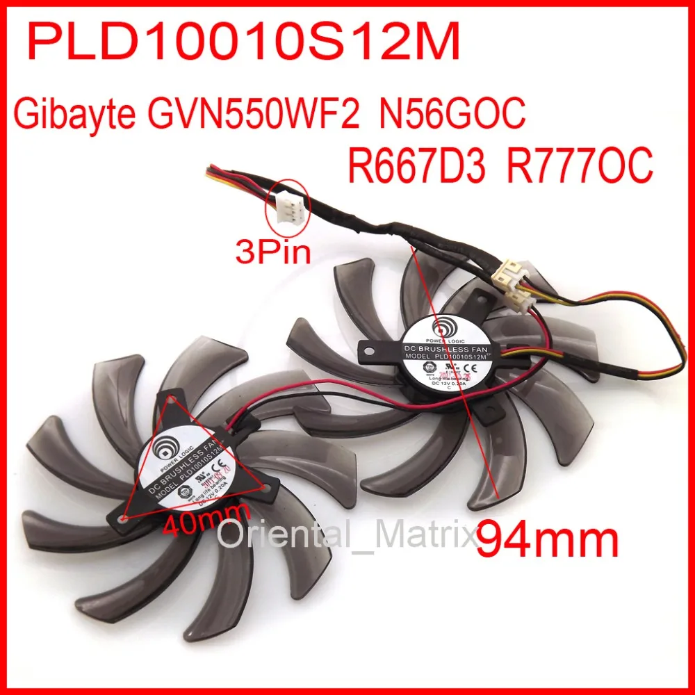 2 шт./лот PLD10010S12M 12 в 0,2 а 95 мм для Gigybyte GV-N650OC-1Gl 2Gl GVN550WF2 N56GOC R667D3 R777OC охлаждающий вентилятор