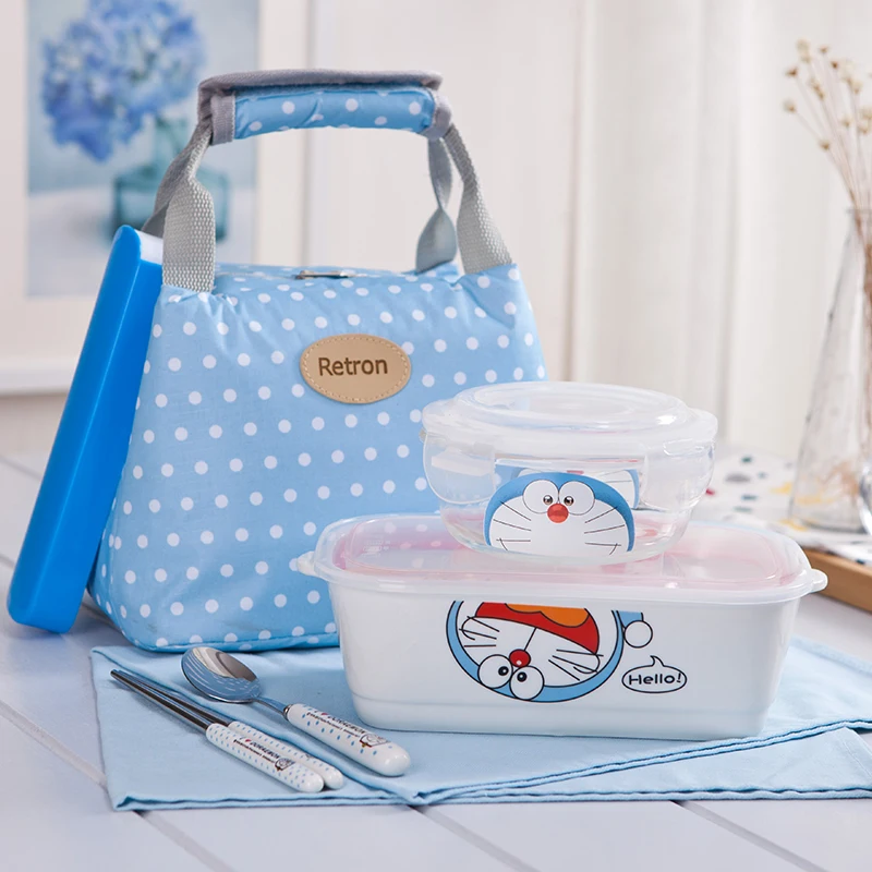 2 ~ 3 отсека японский Kawaii керамический Ланч-бокс Procelain Bento Ланчбокс с ложкой Вилка