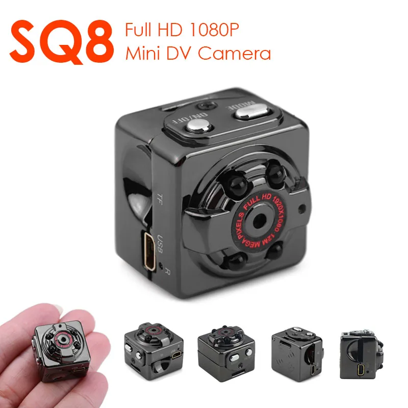 

SQ8 Mini DV Secret Camera Espia HD 1080P Wearable Video Voice Surveillance Camcorder Motion Detection Sensor Micro Bike Body Cam