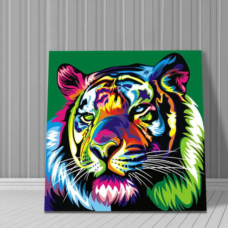 Цифровая краска по номерам классная картина с изображением тигра diy маслом