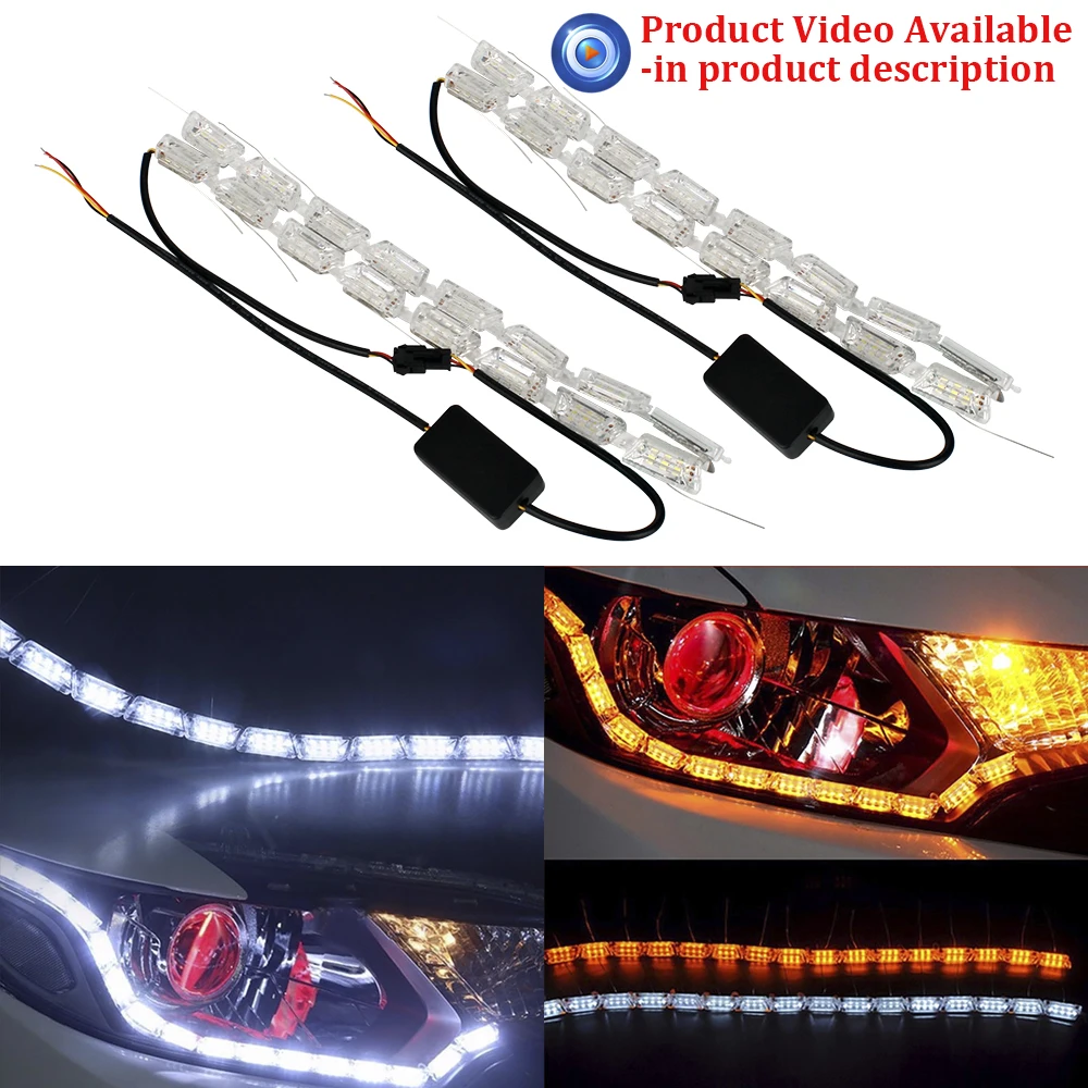 2x автомобильный гибкий Стайлинг 16LED рыцарь наездник ленточный светильник для