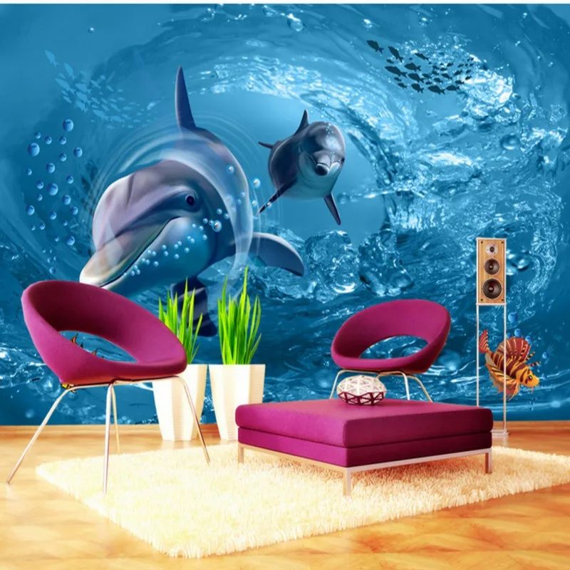 Пользовательские фото обои 3D стерео детская комната ТВ фоновая стена Подводный
