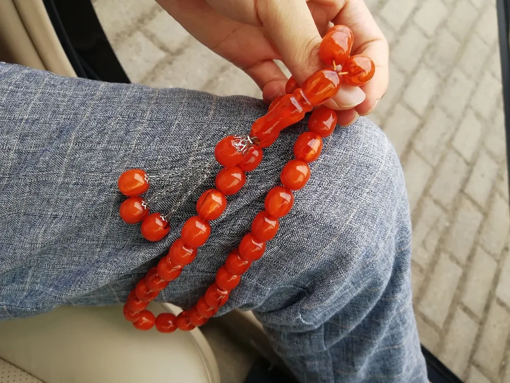 Исламский 33 имитация янтарного цвета Молитвенные Четки из бусин мусульманский тасбих misbaha tasbeeh sibha masbaha tespih sibha subha
