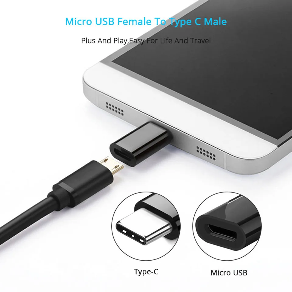 Кабель-Переходник USB C на Micro USB адаптер OTG Тип Кабеля C Зарядное устройство преобразователь для Macbook samsung Galaxy S8 S9 huawei p20 pro p10 USB адаптер