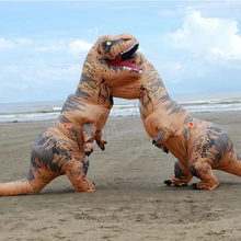 Inflatable Dinosaur Costume Adult Kids T REX Costume Blow Up Fancy Dress Mascot Christmas Halloween Party Costume For Men Women