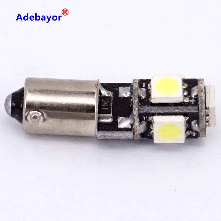 10 x T4W автомобильная лампа CANBUS безошибочный BA9S светодиодный H6W Белый 5050 SMD 5 дверной