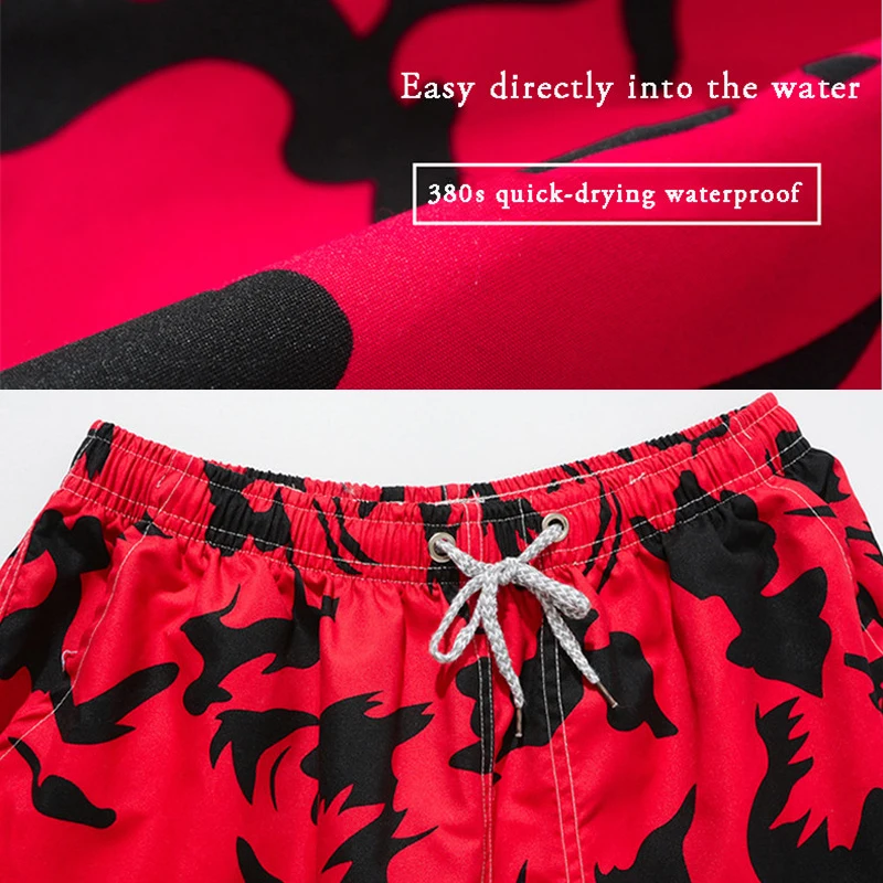 Пара пляжные шорты 2 шт./компл. плавательные для серфинга анти ух с принтом летние