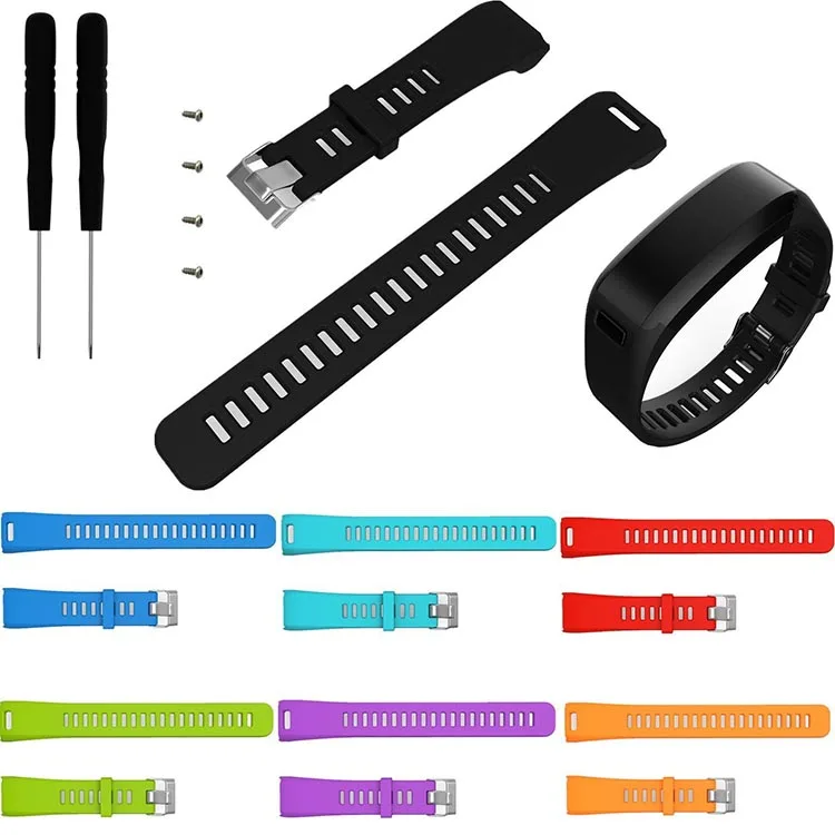 100 шт. для Garmin vivosmart HR замена ремешок для часов модные спортивные силиконовой лентой ремешок Носимых устройств аксессуар