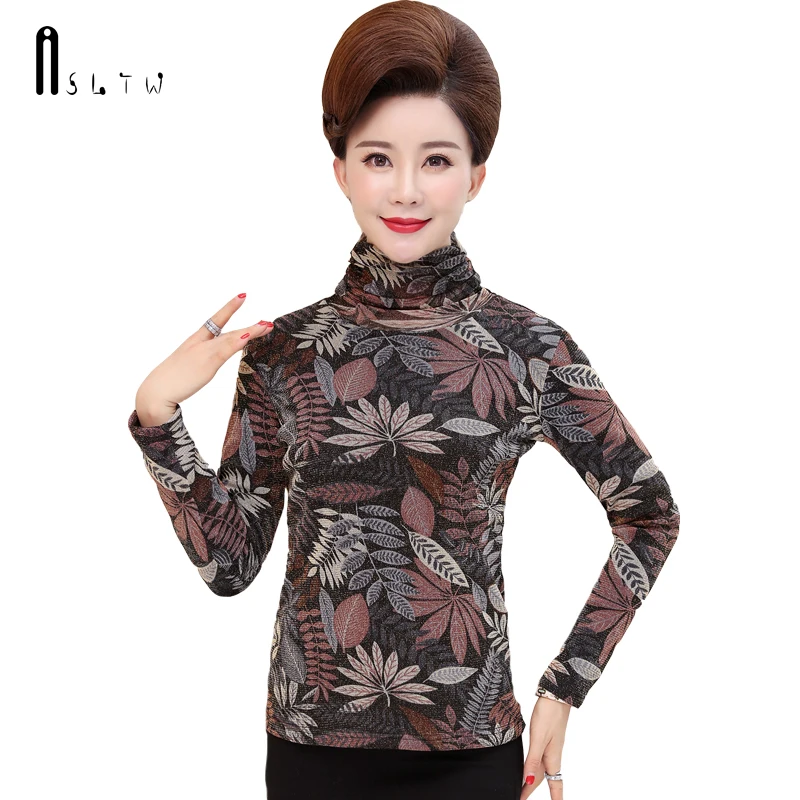 ASLTW Plus Velvet Warm Turtleneck Sweater Women New Autumn Winter Sweaters And Pullovers Print Female Tops | Женская одежда