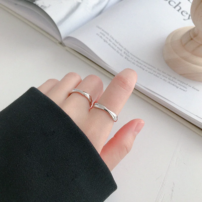 Женские открытые кольца SHANICE из серебра 925 пробы минималистичные нестандартные