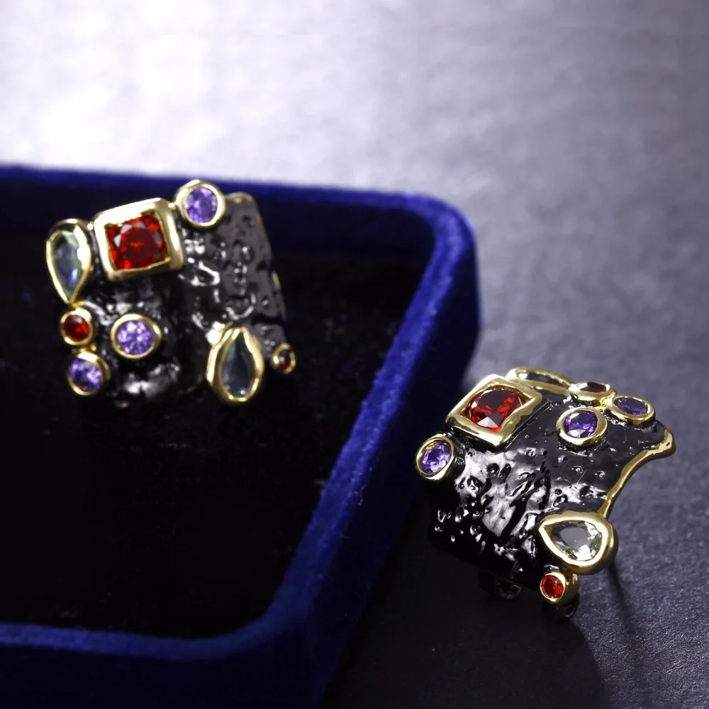 Уникальный абстрактный вечерние 2018 Мода черный золотой цвет украшения