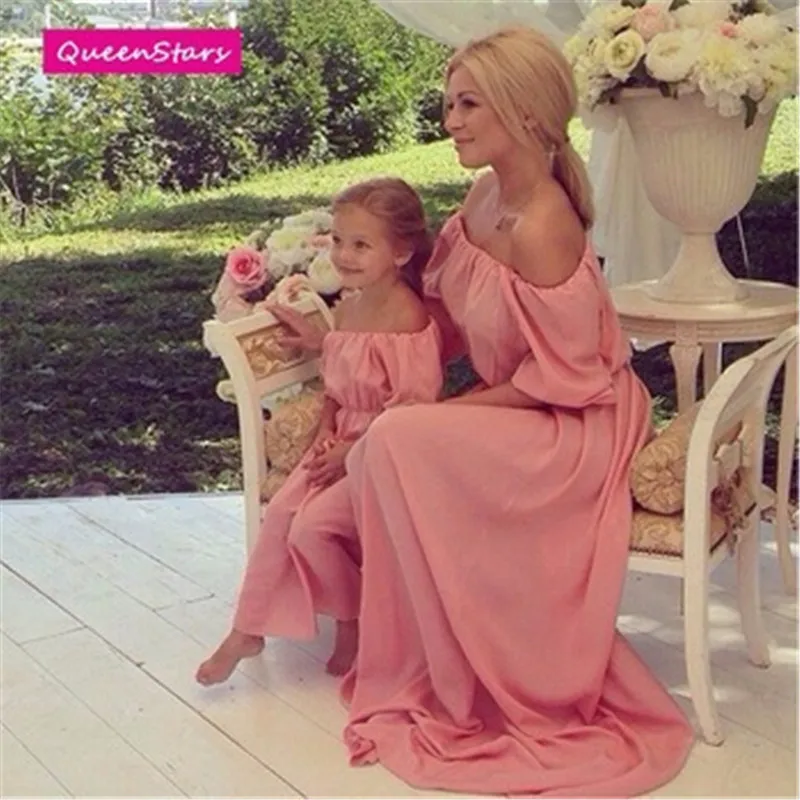 Женское однотонное платье MVUPP макси для мамы и дочки 3 цвета|mother daughter dresses|matching mother