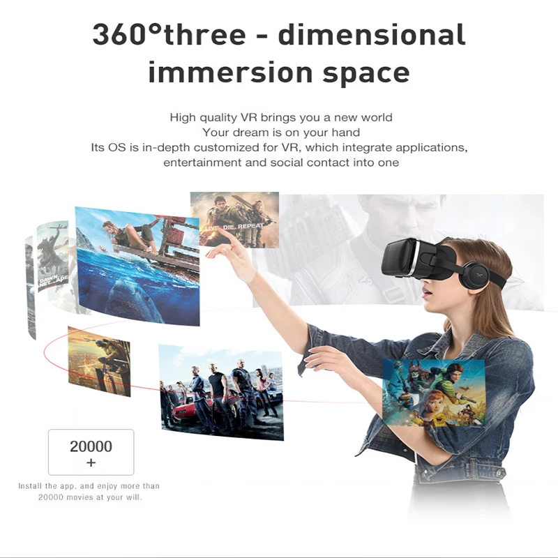 Контроллер виртуальной реальности 3D очки VR Shinecon шлем видео стерео гарнитура для