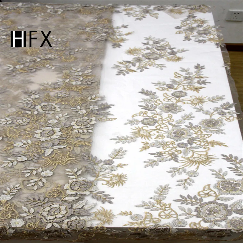 HFX французская кружевная ткань 2019 женское платье порошкового синего цвета