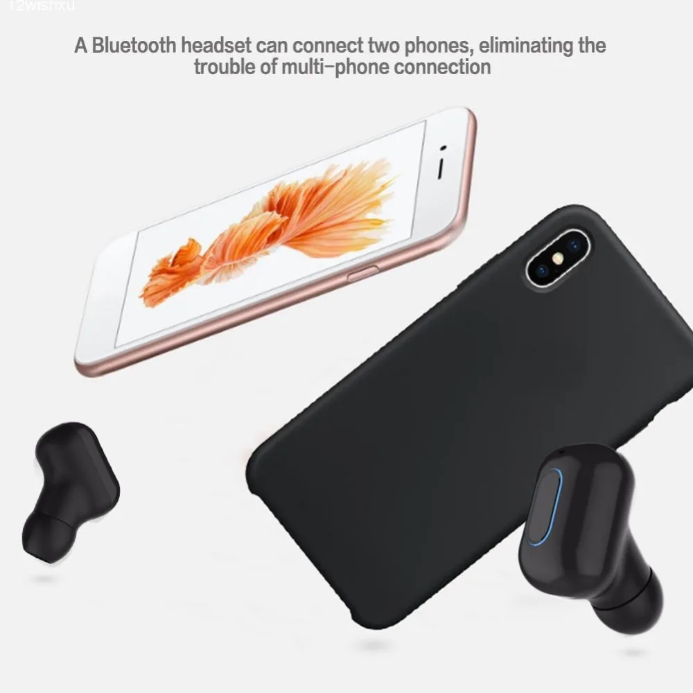 DOITOP Мини Беспроводная bluetooth-гарнитура с зарядным баком микрофон Hands-Free IPX5 водонепроницаемые спортивные стереонаушники для iPhone