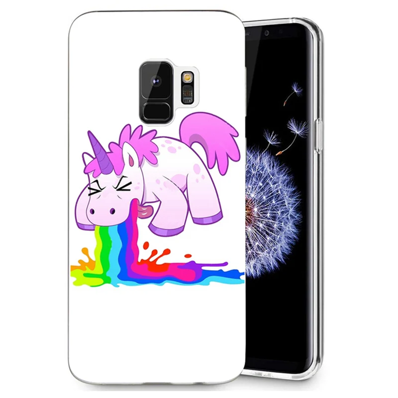 Case For Samsung Galaxy S3 S9 S9Plus S8 Plus S7 edge Note 8 Unicorn Painted Clear Soft TPU Silicone Fundas R038 |