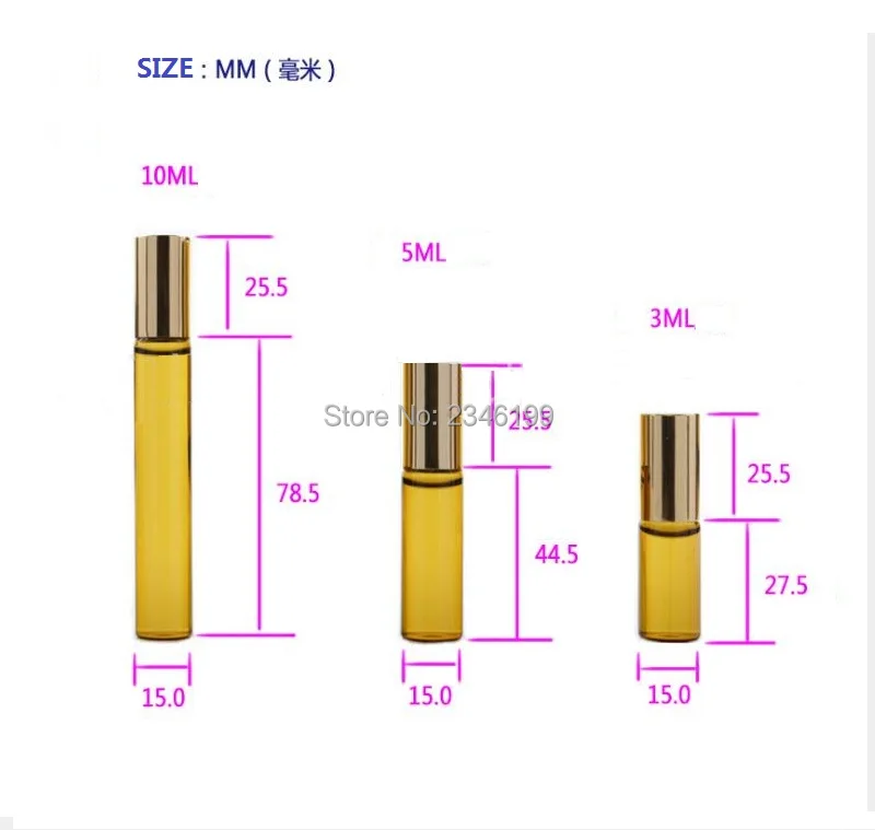 3 мл 5 10 коричневый рулон на бутылке с золотой серебряной черной крышкой стальной
