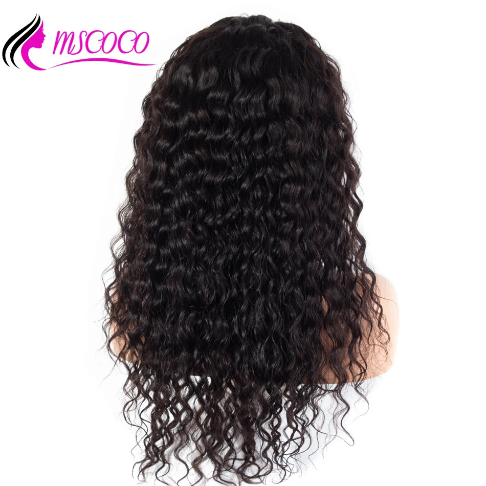 Mscoco 13х6 парик с кружевной передней частью волнистой водой парики человеческие