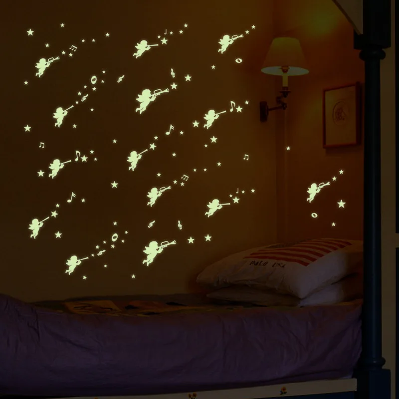 Diy Luminous Cartoon Demon Wall Sticker Glowing Stars Ceiling Poster Light Switch Stickers Glow in the Dark Wallstickers | Дом и сад