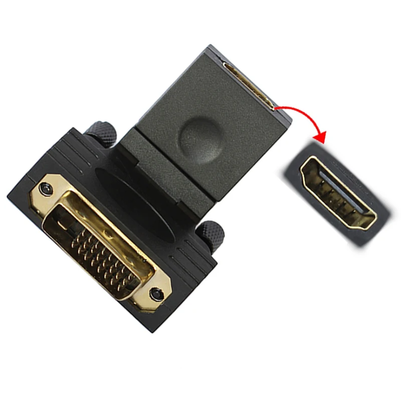 90 180 градусов вращение DVI 24 + 1 к HDMI совместимого адаптера на HD 1080P ТВ конвертер для