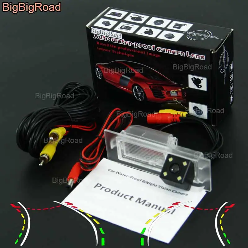 Автомобильная камера заднего вида BigBigRoad умная с функцией ночного видения и RCA