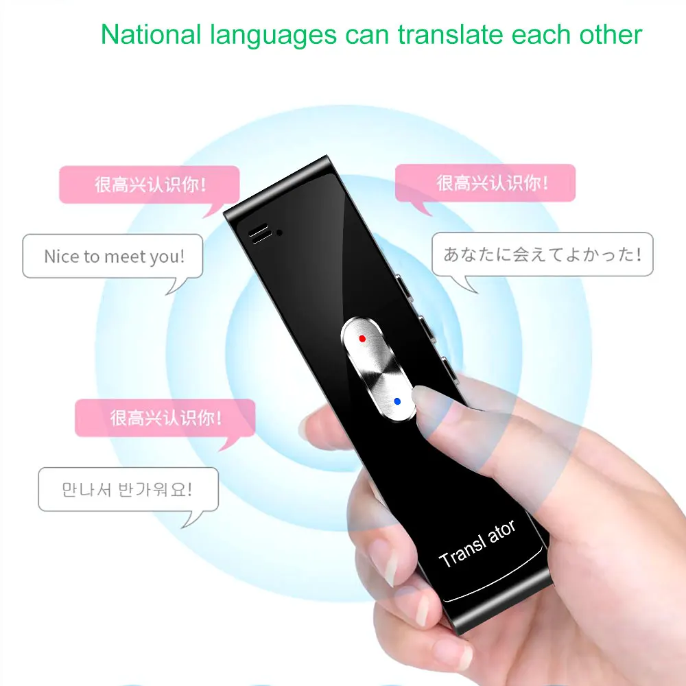 

T8s Mini Pocket Instant Voice Translator Speech Translation Bluetooth Two-Way Real Time 40 Language for Business Meeting Travel