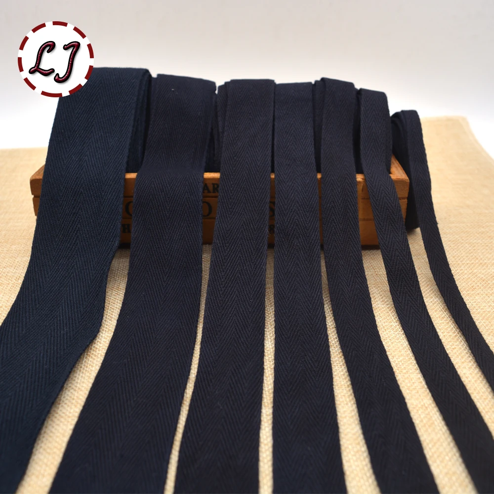 Новое поступление белая черная лента из 100% хлопка с шевроном для скрепления