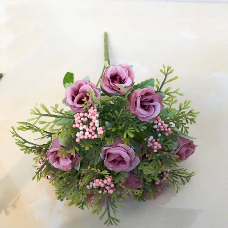 Rose 30 см розовый Искусственный Пион из шелка Букет цветов 15 головы и 6 бутон дешевые искусственные цветы для дома Свадебные украшения в помещении - Цвет: Rose