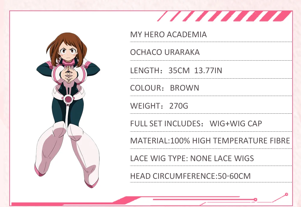 AniHut очако урарака парик Boku No Hero Academy косплей парик синтетический красный короткий Аниме Мой герой Academy Косплей Ochaco Uraraka
