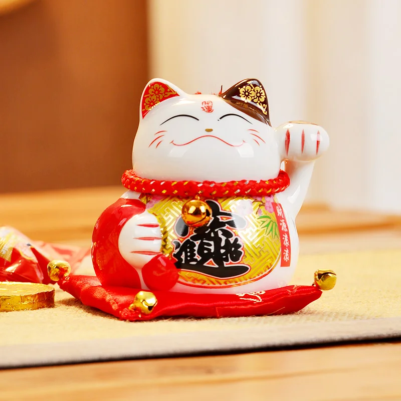 4 дюймовая керамическая коробка для счастливого кота фарфоровые украшения
